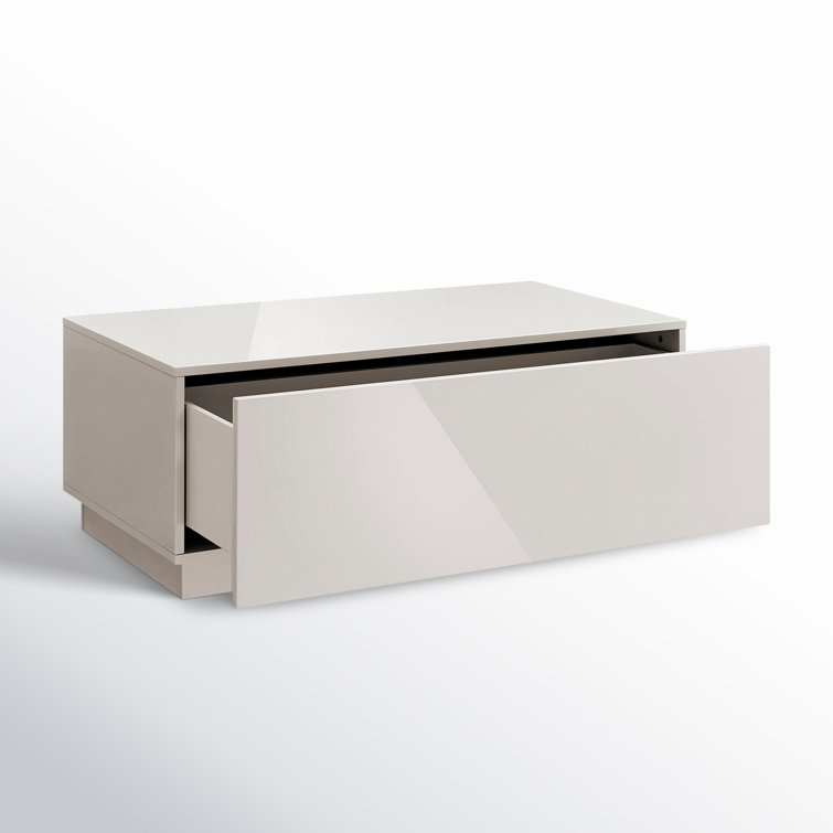Gray Gloss Rectangular MDF Coffee Table with Storage