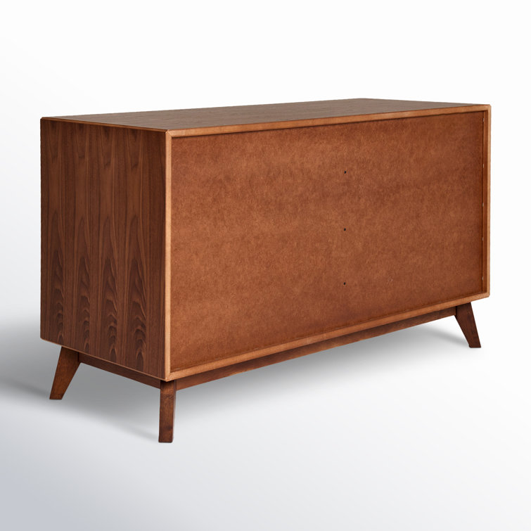 Walnut Veneer Mid-Century Modern Double Dresser