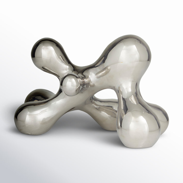 Silver Porcelain Abstract Decorative Sculpture