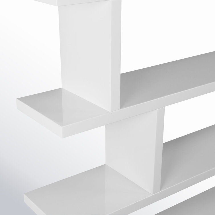 Annora Mid-Century Modern Wide White Bookcase
