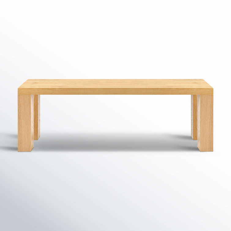 Oak Squared Legs Wooden Bench 19" H x 57" W x 15" D