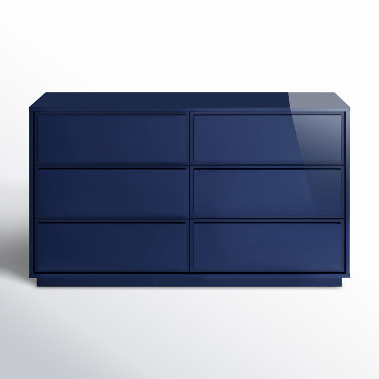 Carson Glossy Blue MDF 6-Drawer Sideboard