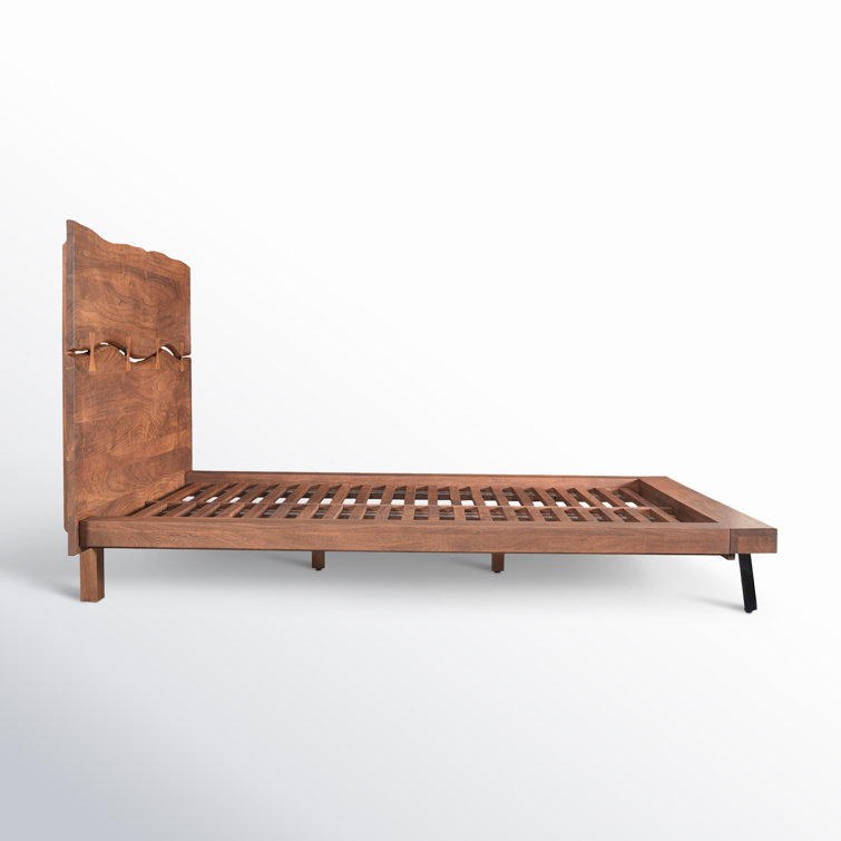 Madagascar Queen Platform Bed with Organic Edge Headboard