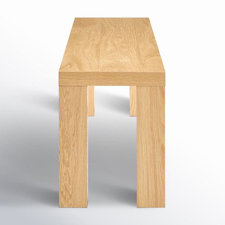 Oak Squared Legs Wooden Bench 19" H x 57" W x 15" D
