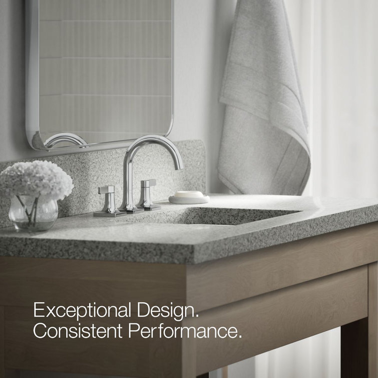 Polished Chrome Modern Widespread Bathroom Sink Faucet