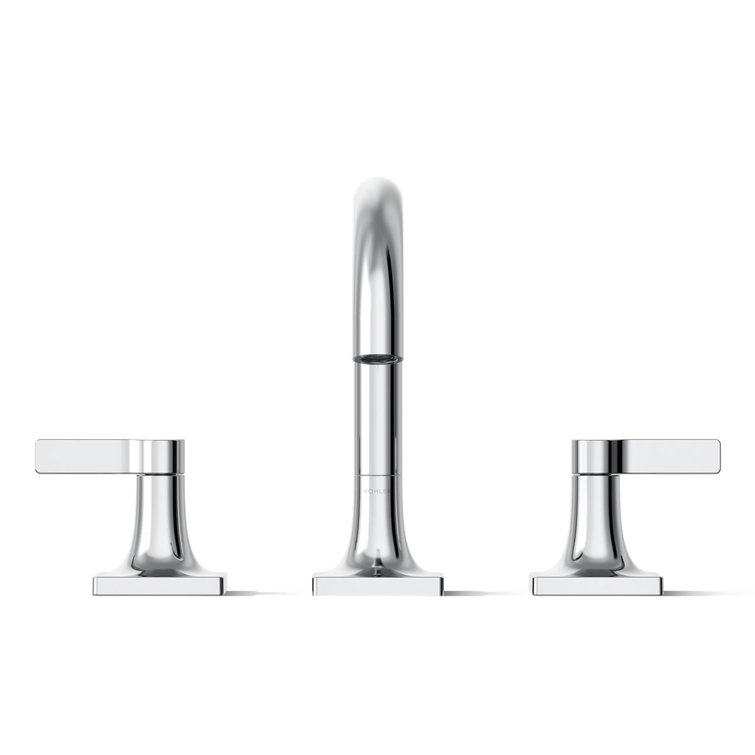 Polished Chrome Modern Widespread Bathroom Sink Faucet