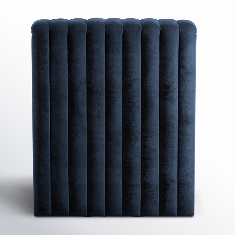 Sapphire Navy Velvet Upholstered Chaise Lounge