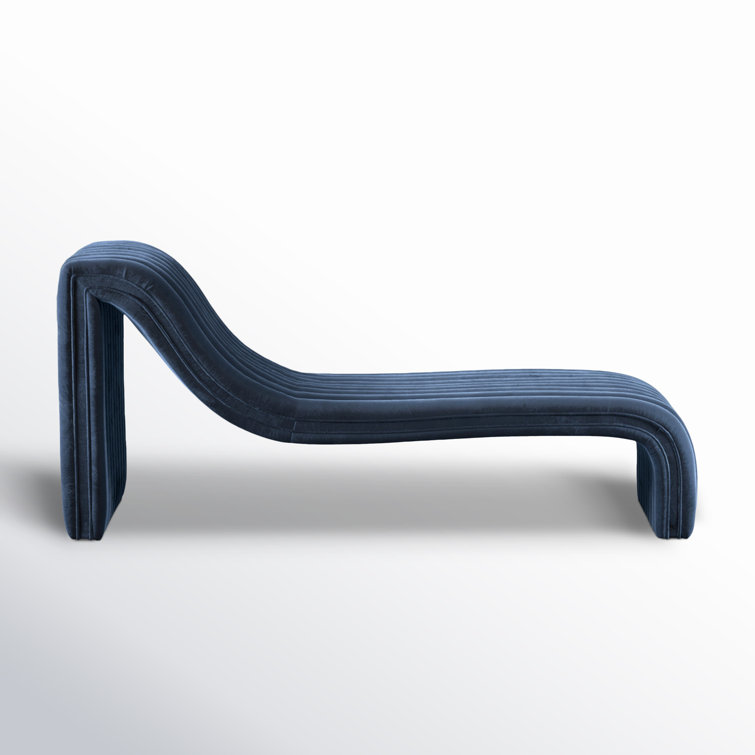 Sapphire Navy Velvet Upholstered Chaise Lounge