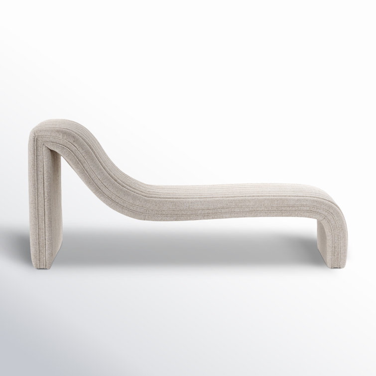 Orly Natural Velvet Upholstered Chaise Lounge with Metal Frame