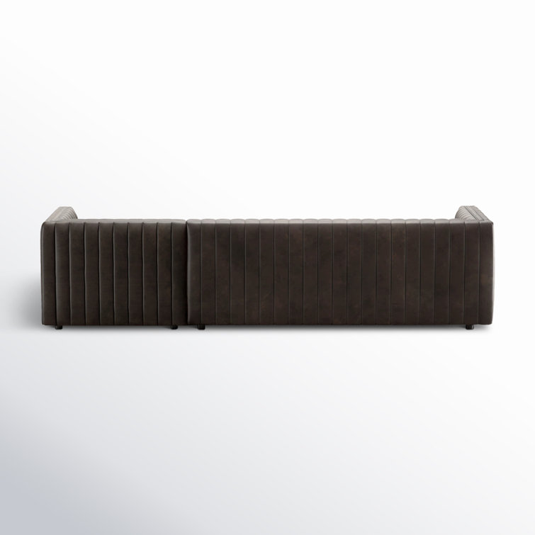 Deacon Wolf Genuine Leather Tufted Two-Piece Sectional Sofa