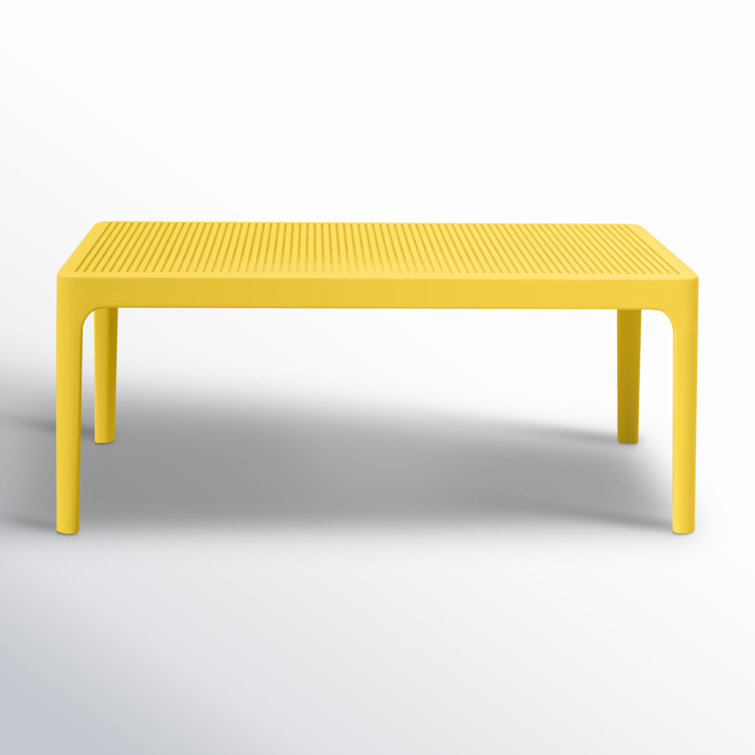 Farrah Yellow Rectangular Plastic Acrylic Outdoor Coffee Table