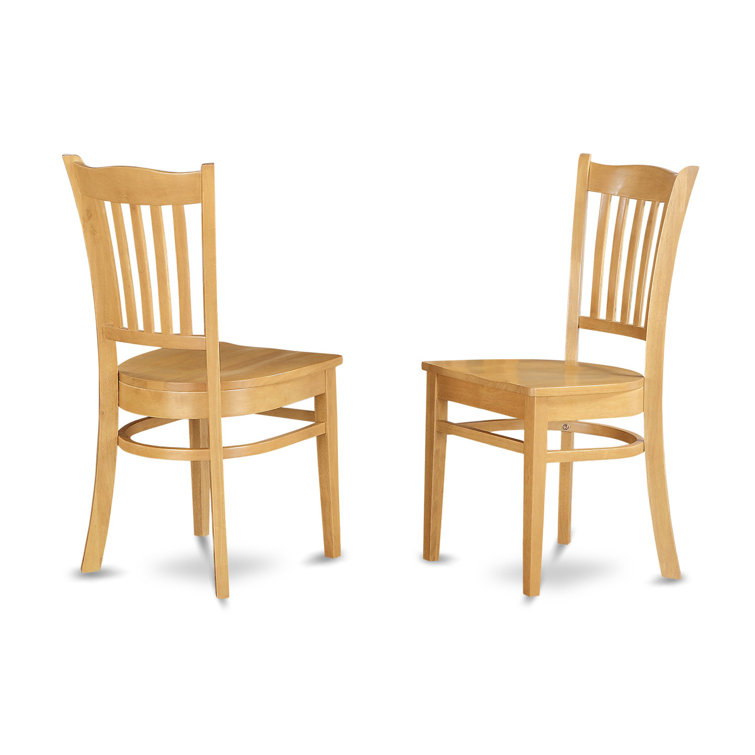 Oak Solid Wood Slat Back Dining Side Chair Set