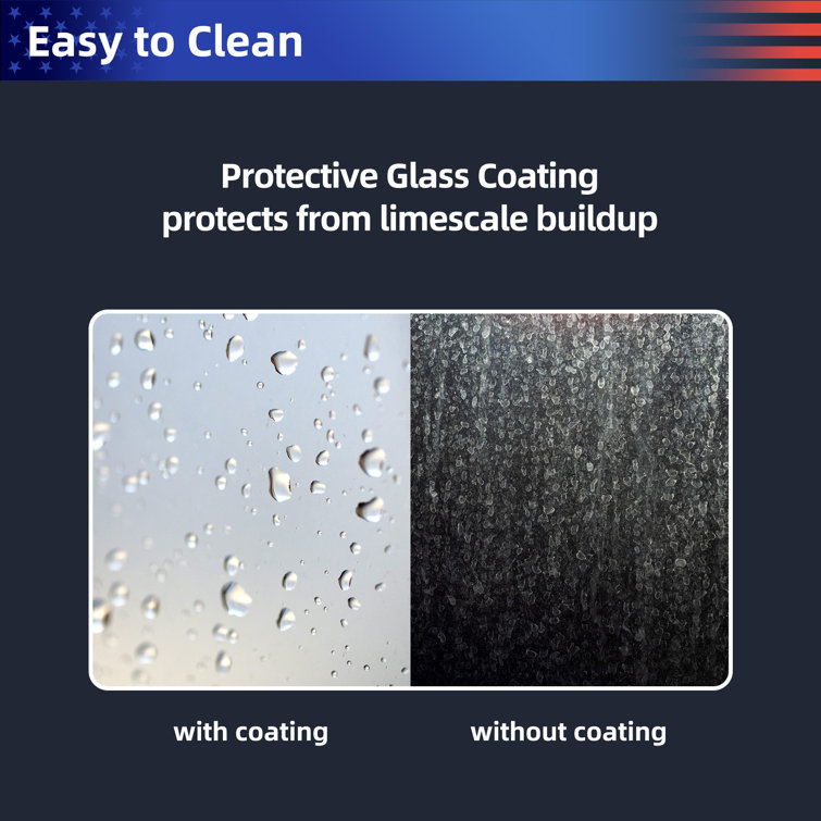 36'' x 72'' Chrome Semi-Frameless Glass Shower Door