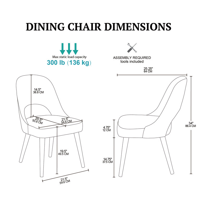 Nola High-Density Foam Upholstered Dining Side Chair in Orange/Dark Brown