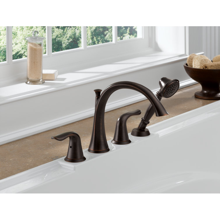 Classic Venetian Bronze Deck Mounted Roman Tub Faucet with Handshower