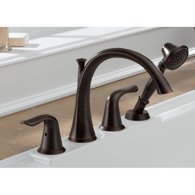 Classic Venetian Bronze Deck Mounted Roman Tub Faucet with Handshower