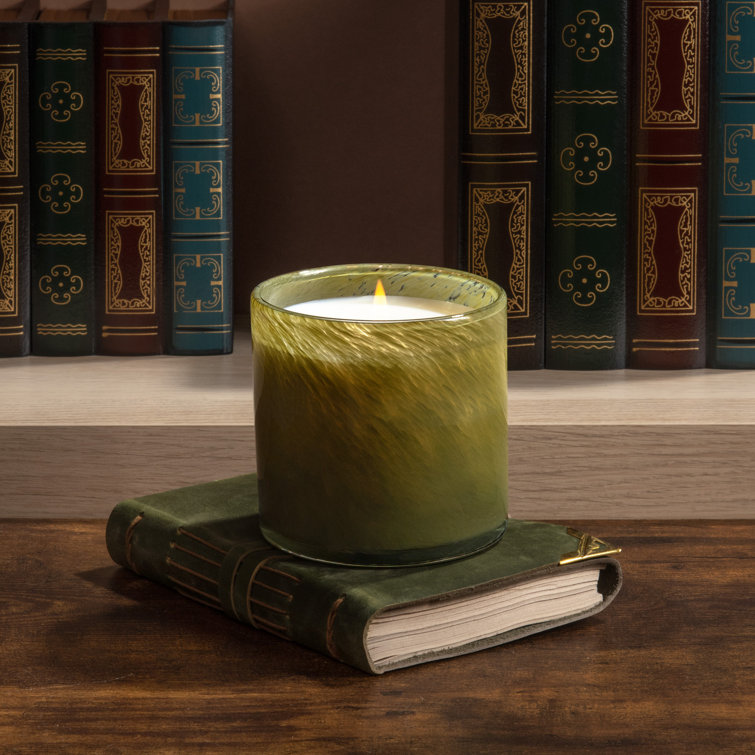Sage and Walnut Scented Soy Candle in Green Glass