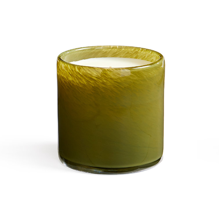 Sage and Walnut Scented Soy Candle in Green Glass