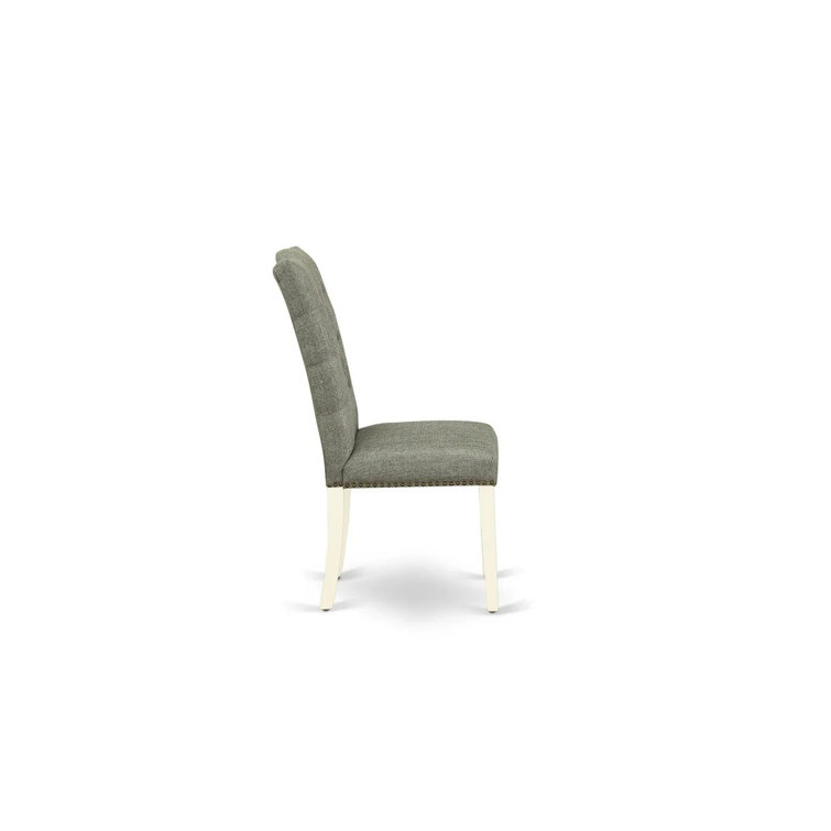 Linen White Extendable Rubberwood Pedestal Dining Table Set with Smoke Chairs