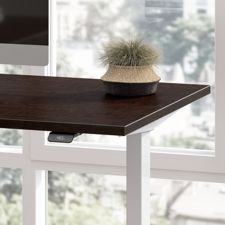 Mocha Cherry 47'' Motorized Sit/Stand Desk with Power Outlet