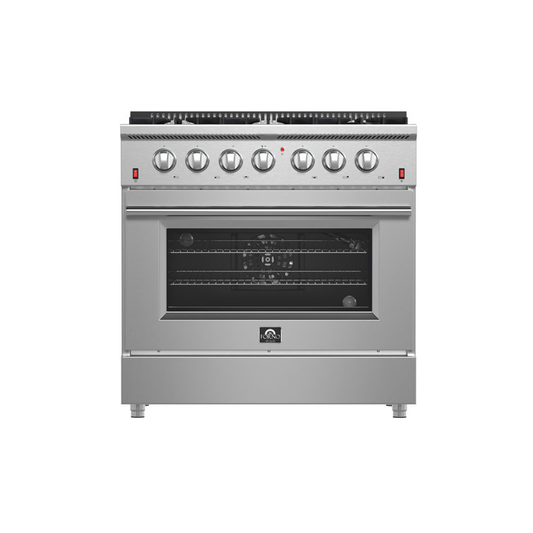 Galiano 36-Inch Stainless Steel Freestanding Gas Range with Convection Oven