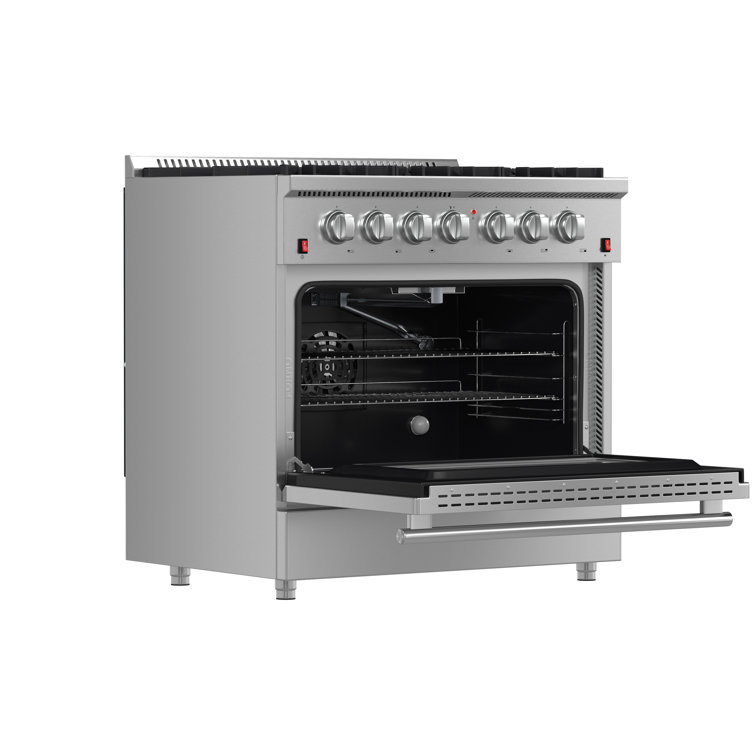 Galiano 36-Inch Stainless Steel Freestanding Gas Range with Convection Oven