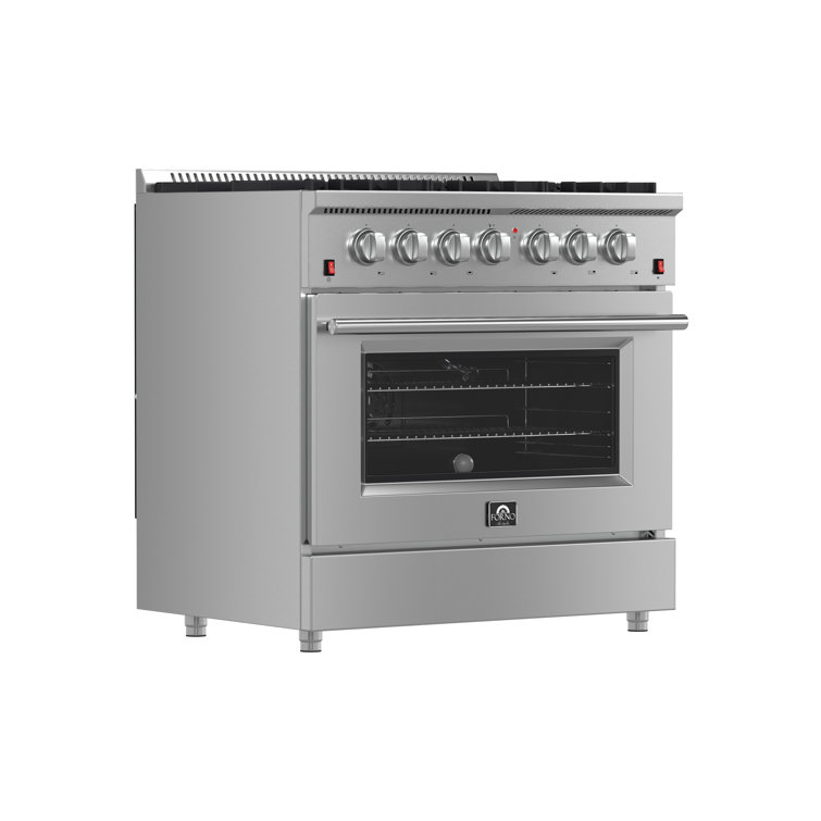 Galiano 36-Inch Stainless Steel Freestanding Gas Range with Convection Oven