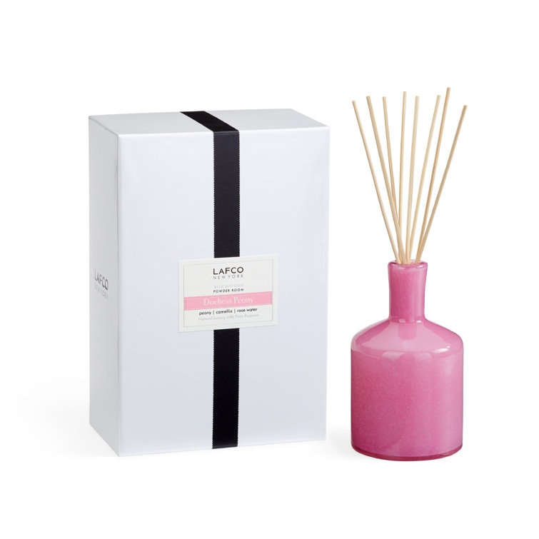Duchess Peony 15oz Art Glass Reed Diffuser with Handmade Vessel