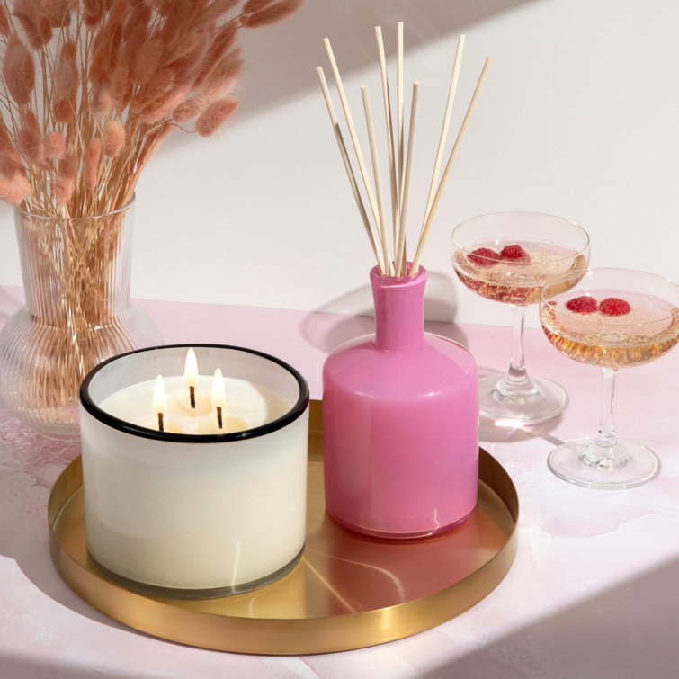 Duchess Peony 15oz Art Glass Reed Diffuser with Handmade Vessel