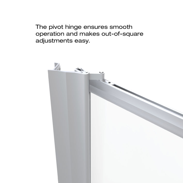 Sopora Brushed Nickel 67" Pivot Framed Shower Door with Clear Glass