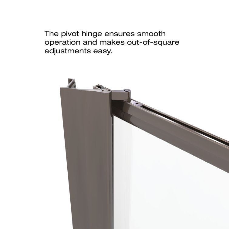 Sopora Oil-Rubbed Bronze Framed Pivot Shower Door with Rain Glass