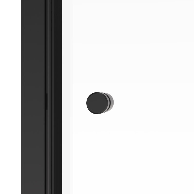 Matte Black 70" Semi-Frameless Sliding Shower Door with Clear Glass