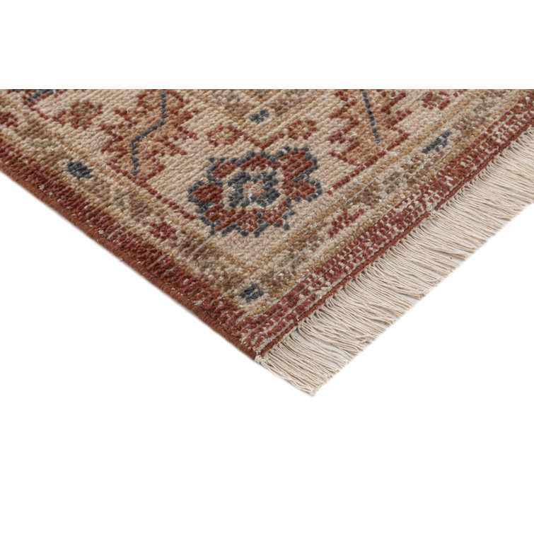 Hand-Knotted Red Wool Floral Rectangular Rug 3' x 5'