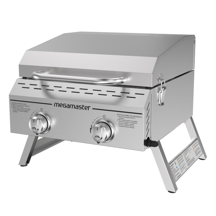 Megamaster Stainless Steel 2-Burner Portable Propane Gas Grill