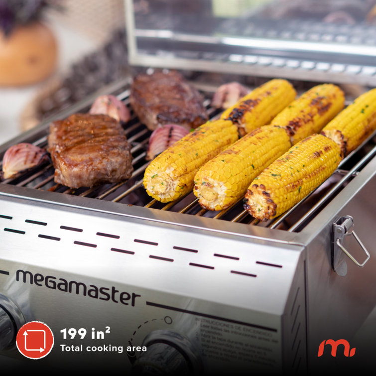 Megamaster Stainless Steel 2-Burner Portable Propane Gas Grill