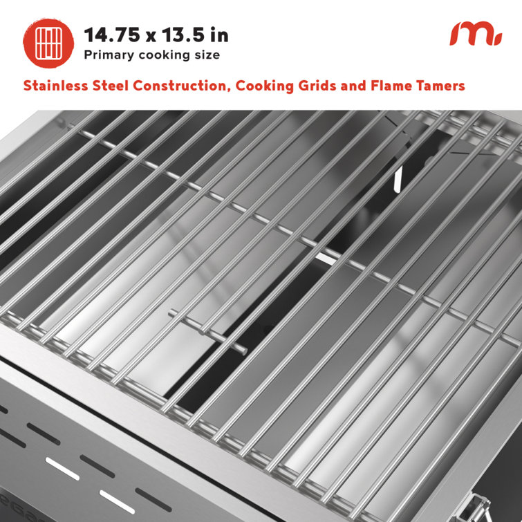 Megamaster Stainless Steel 2-Burner Portable Propane Gas Grill