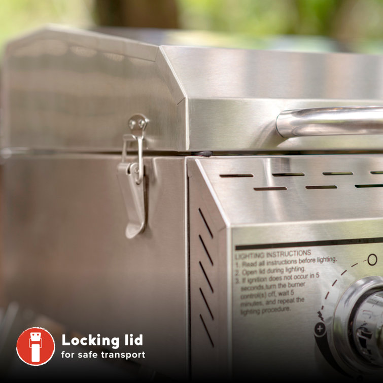 Megamaster Stainless Steel 2-Burner Portable Propane Gas Grill