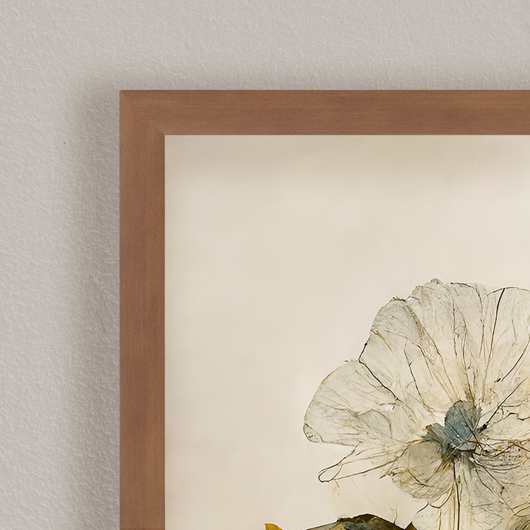 Beautiful Dry Flowers Beige and Black 3-Piece Framed Painting Set