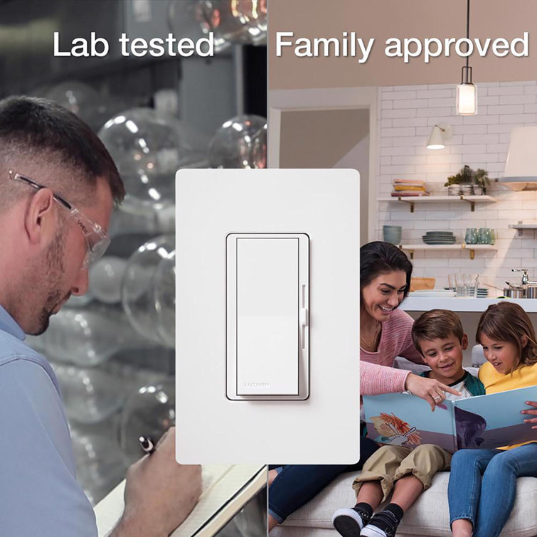 White Smart Rocker Dimmer Switch with Slide Control