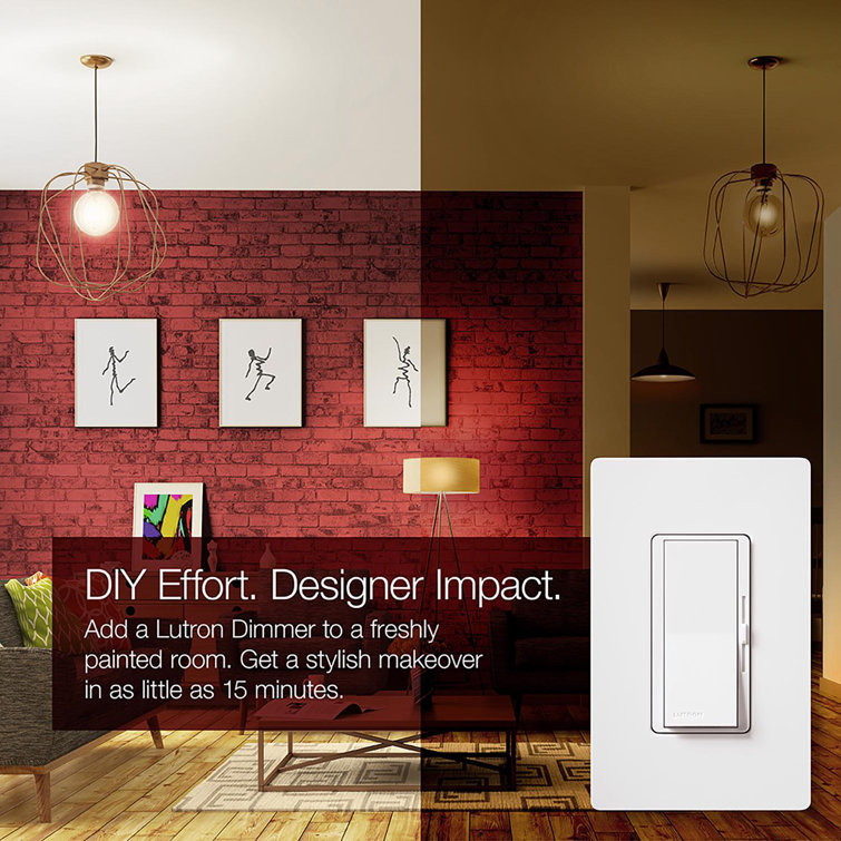 White Smart Rocker Dimmer Switch with Slide Control