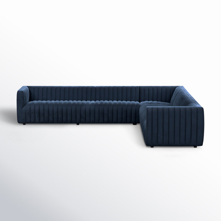 Sapphire Navy Velvet Modular L-Shaped Sectional Sofa