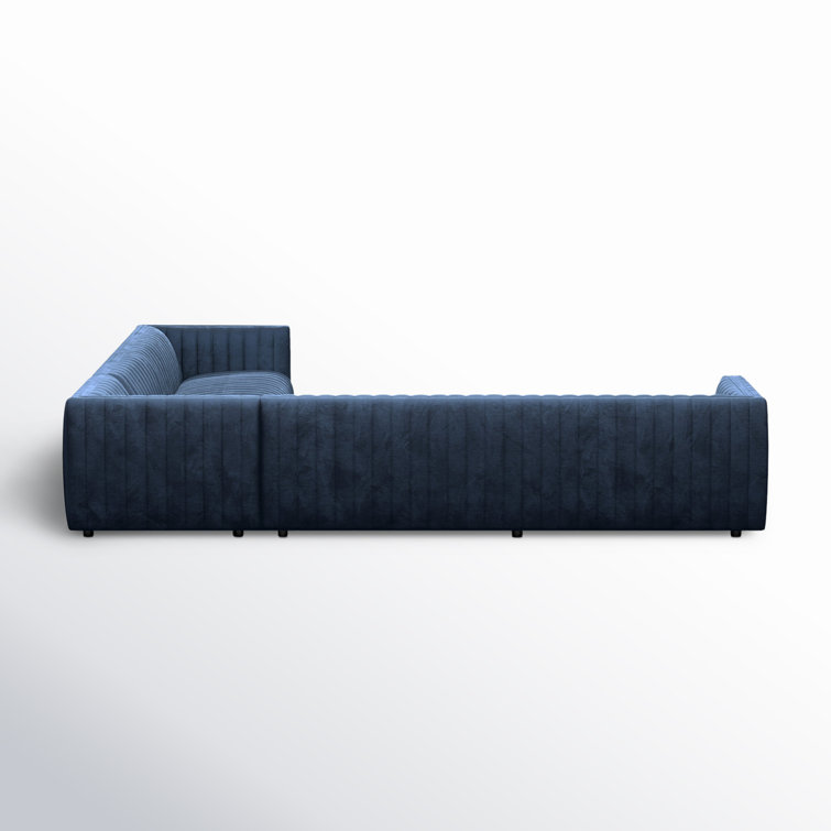 Sapphire Navy Velvet Modular L-Shaped Sectional Sofa