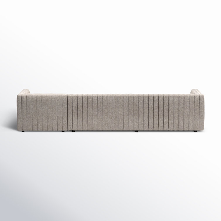 Orly Natural Velvet L-Shaped Sectional Sofa