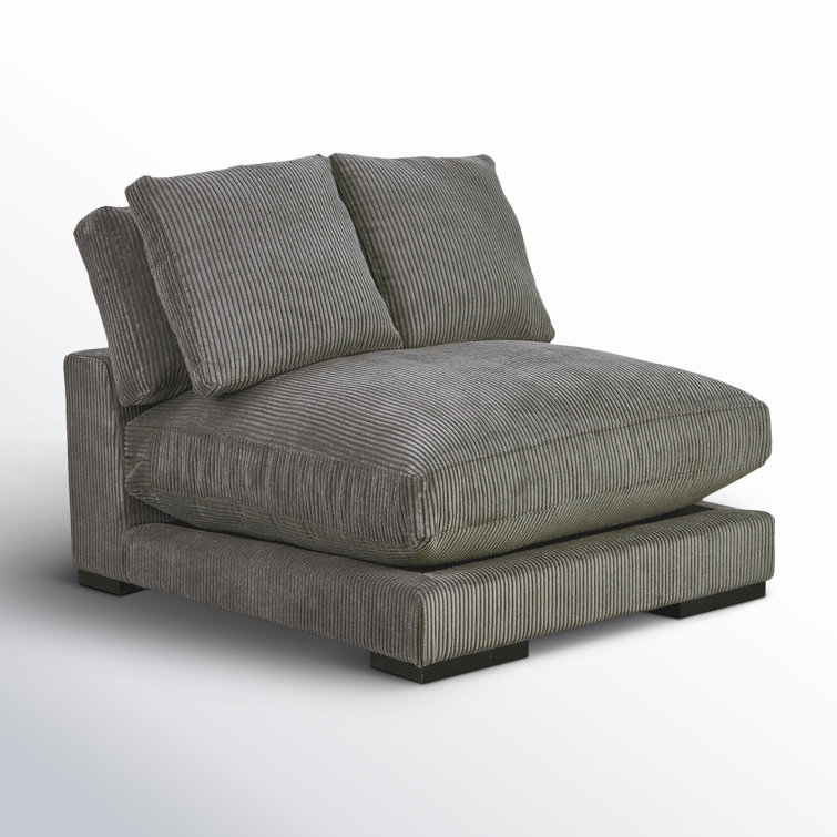 Gray Polyester Contemporary Slipper Chair with Manufactured Wood Base