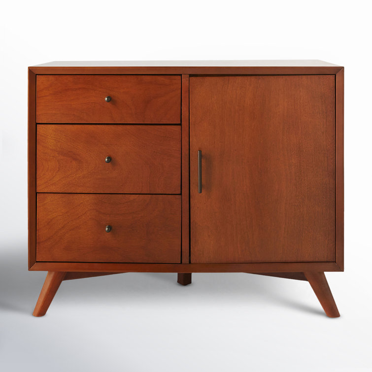 Acorn Brown 40" Mahogany Solid Wood Mid-Century Accent Cabinet