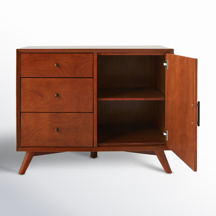 Acorn Brown 40" Mahogany Solid Wood Mid-Century Accent Cabinet