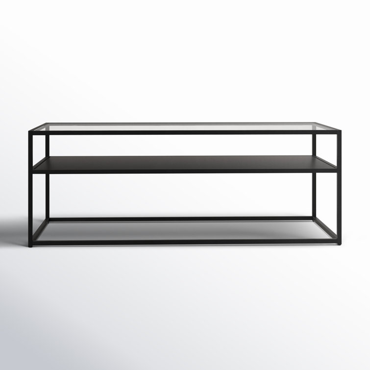 Ada 46'' Rectangular Blackened Bronze Metal & Glass Coffee Table
