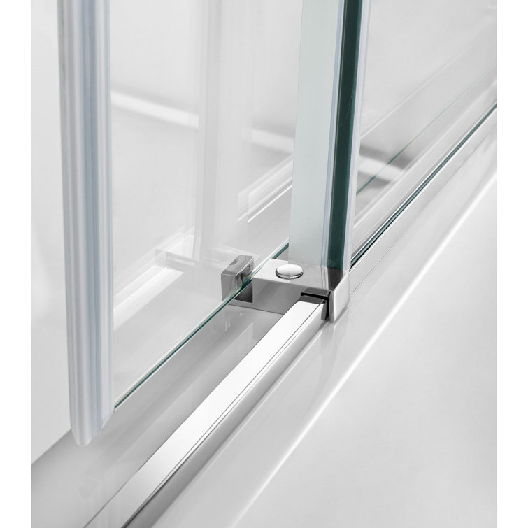 60-Inch White Acrylic Rectangular Alcove Tub with Polished Chrome Door