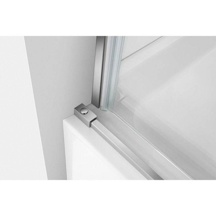 60-Inch White Acrylic Rectangular Alcove Tub with Polished Chrome Door