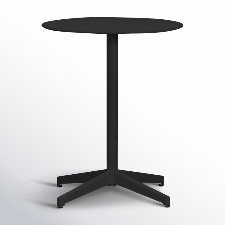 Matte Coal Round Metal Bistro Table for Two